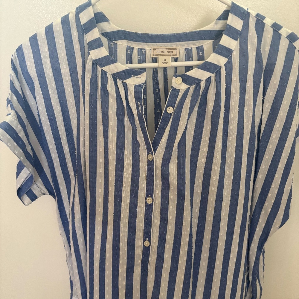J.Crew Point Sur Short-Sleeve Popover Shirt — M
